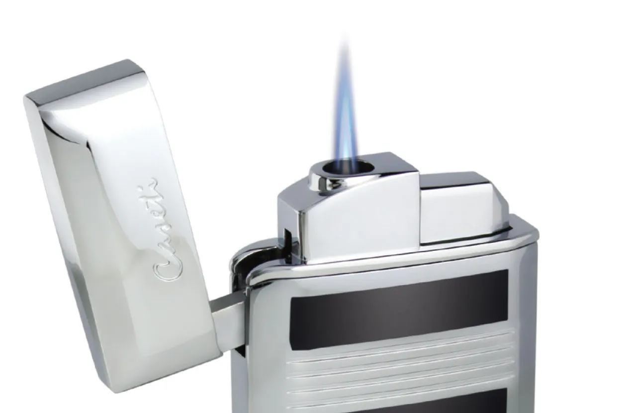 Caseti Flamei Single Flame - Polished Chrome & Gray Lacquer