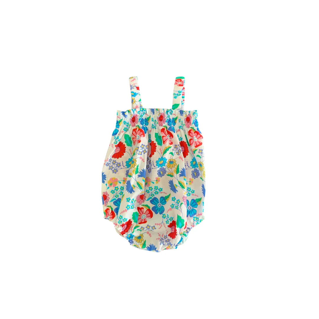 Marigold Romper in Rainbow Floral