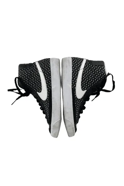 Nike unisex kids Mid '77 black/white polka swoosh sneakers size 4Y