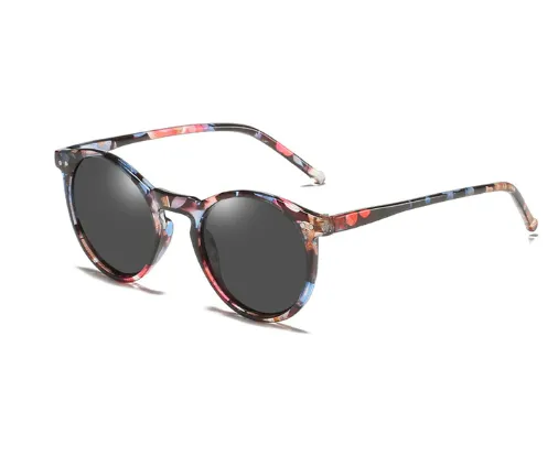 "Super Retro Style" Round Plastic Frame Sunglasses