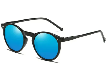 "Super Retro Style" Round Plastic Frame Sunglasses