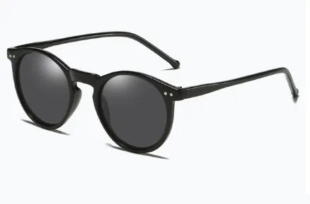 "Super Retro Style" Round Plastic Frame Sunglasses