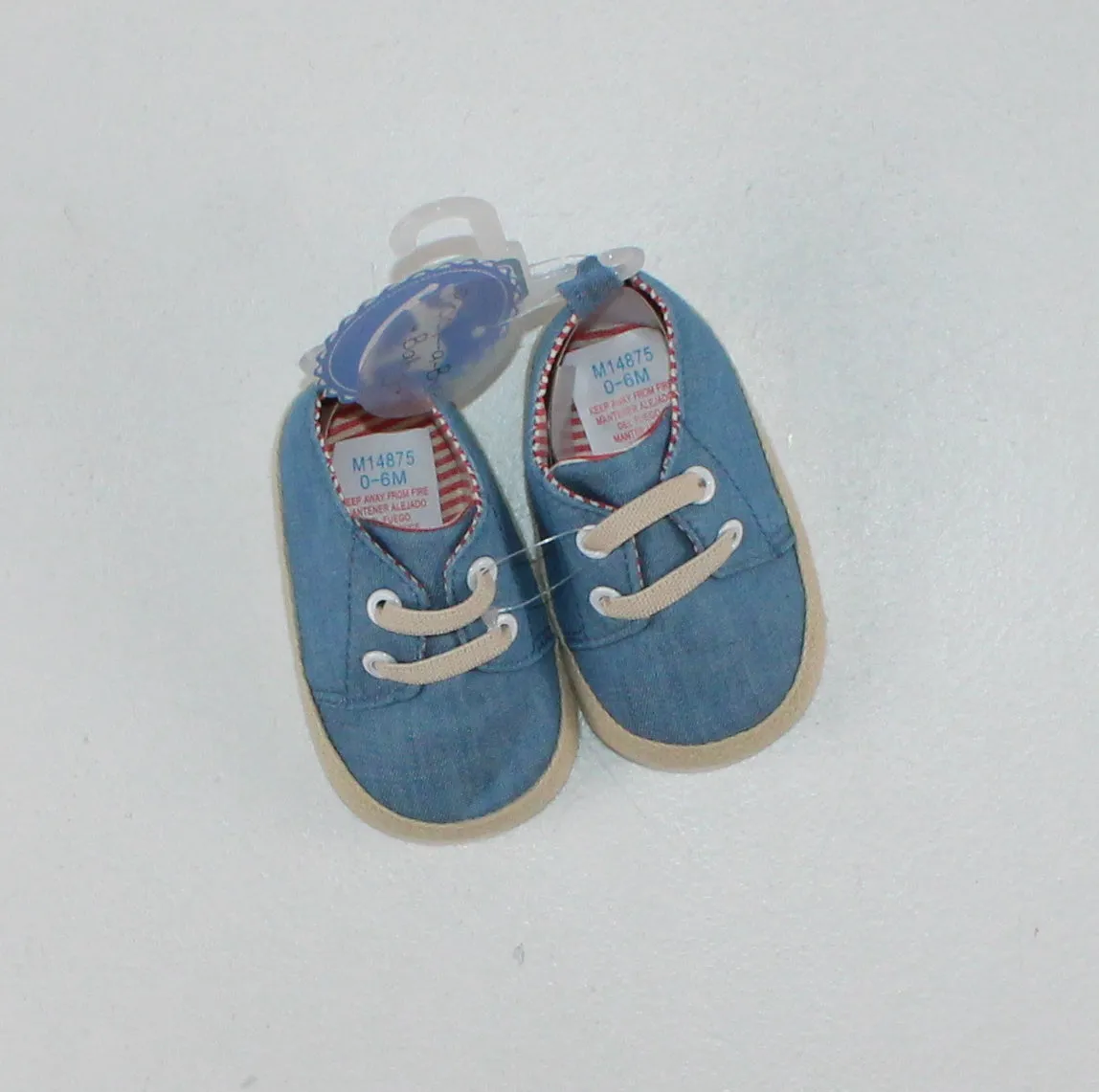 ROCK-A-BYE BABY DENIM CRIB SNEAKERS 0-6M PRE-LOVED