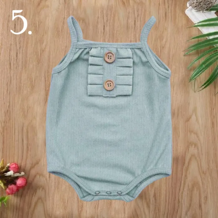 Sea Green Ruffle Button Tank