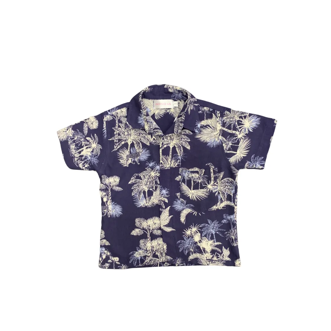 Shawn Shirt in Medieval Blue Palm
