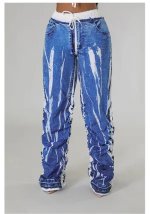 The RYLA Parachute Pants (White/Blue Multi)